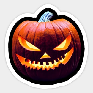 Scary Halloween Pumpkin Art Sticker